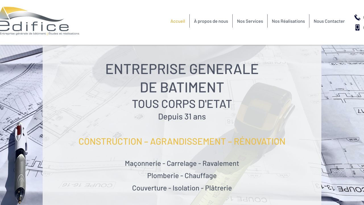 Capture du site de EDIFICE
