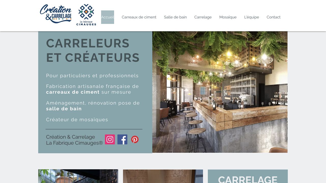 Capture du site de Création et Carrelage