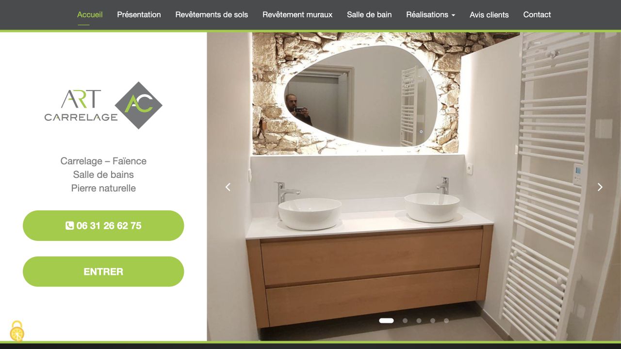 Capture du site de Art Carrelage